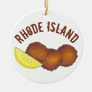 Décoration En Céramique State Pride RI Rhode Island Fried Clam Cakes