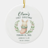 Décoration En Céramique Statistiques de naissance bébé personnalisé premie (Devant)