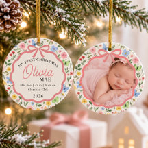 Statistiques de naissance de bébé Floral Mon premi
