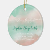 Décoration En Céramique Statistiques de naissance Nom du bébé Script photo (Gauche)