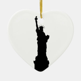 Décoration En Céramique Statue noire et blanche de la Liberté Silhouette