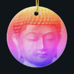 Décoration En Céramique Statue Visage Bouddha Colorée Formée Par Lignes<br><div class="desc">Le visage de Siddhartha Gautama,  Bouddha,  avec effet sculpté. Image formée par des lignes de largeur variable. Idée cadeau pour les personnes qui aiment l'art et la spiritualité asiatiques.</div>