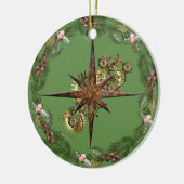 Décoration En Céramique Steampunk Compass Star & Wreath personnalisable (Gauche)