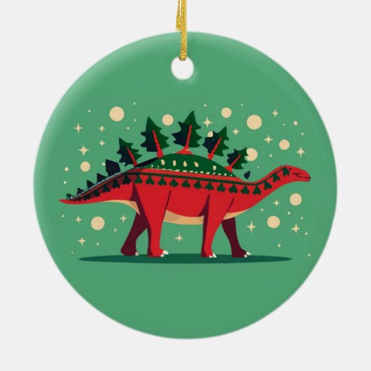 Décoration En Céramique Stegosaurus Evergreen Delight Ornament (Dos)