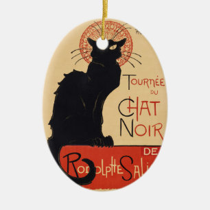 Décoration En Céramique Steinlen Art Nouveau Chat Noir Vintage Impression