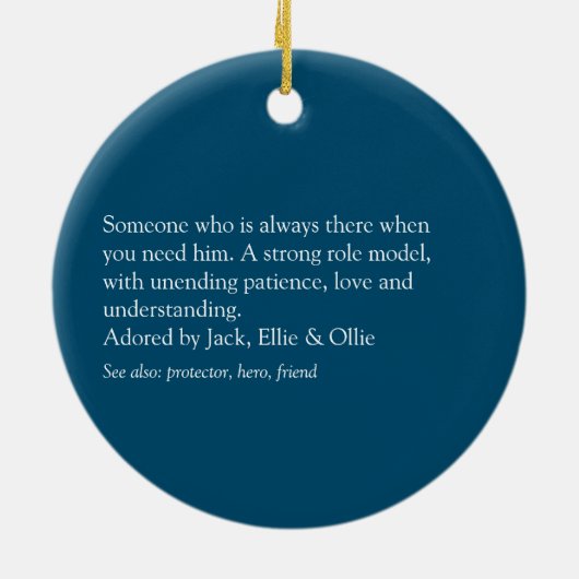 Décoration En Céramique Stepfather, Stepdad Définition bleu moderne (Dos)