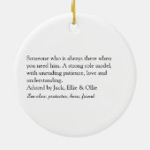 Décoration En Céramique Stepfather, Stepdad Définition Élégant Script (Dos)