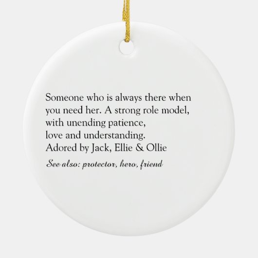 Décoration En Céramique Stepmaman Stepmère Moderne Élégant Script (Dos)