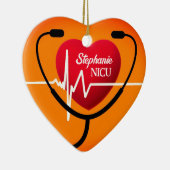 Décoration En Céramique Stéthoscope, coeur et infirmière EKG (Droite)