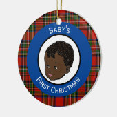 Décoration En Céramique Stewart Plaid Black Baby's First Christmas (Gauche)