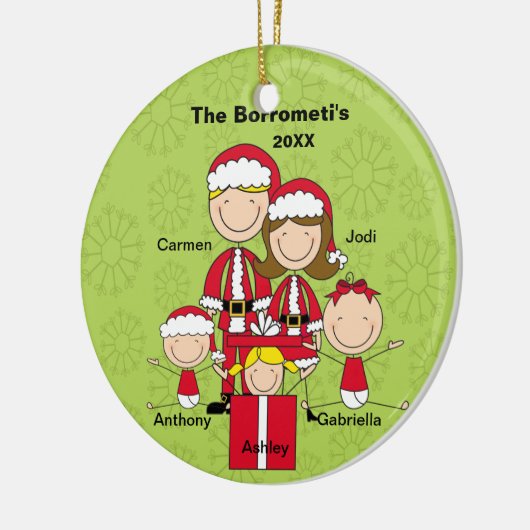 Décoration En Céramique Stick Family of 5 Christmas (Gauche)