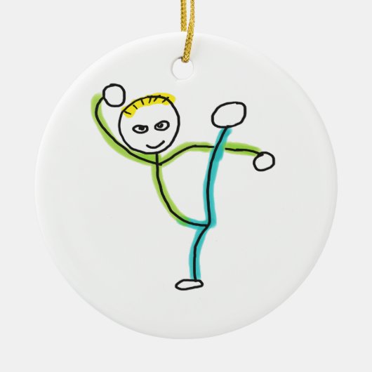 Décoration En Céramique Stickman Kung Fu (Devant)