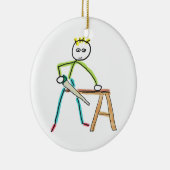 Décoration En Céramique Stickman Menuisier (Droite)