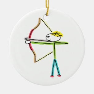 Décoration En Céramique Stickman Tir à l'arc