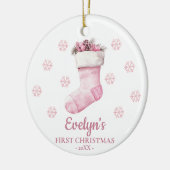 Décoration En Céramique Stocking Personalized Girl's First Christmas (Gauche)