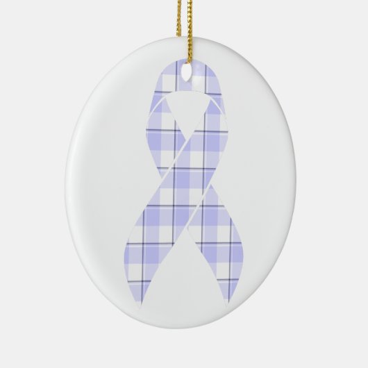 Décoration En Céramique Stomach Cancer Awareness Plaid Periwinkle Ribbon (Droite)