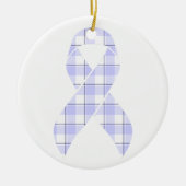 Décoration En Céramique Stomach Cancer Awareness Plaid Periwinkle Ribbon (Devant)