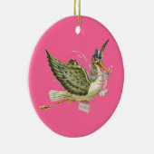 Décoration En Céramique STORK BÉBÉ FILLE DOUCHE MONOGRAM Rouge Ruby (Droite)