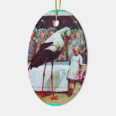 Décoration En Céramique STORK BÉBÉ GARÇON DOUCHE MONOGRAM bleu Aquamarine (Gauche)