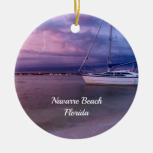 Décoration En Céramique Storm Coming To Navarre Florida Circle Ornament
