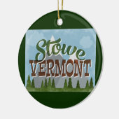 Décoration En Céramique Stowe Vermont Fun Retro Snowy Mounts (Gauche)