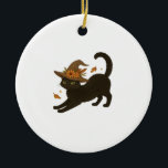 Décoration En Céramique Stretching Black Cat � Witchy Autumn Classic T-Shi<br><div class="desc">Stretching Black Cat � Witchy Autumn Classic T-Shirt</div>