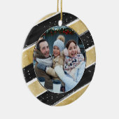 Décoration En Céramique Stripes Black & Gold Snowflake moderne (Droite)