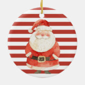 Décoration En Céramique Stripes rouge et blanc Santa Claus Photo personnal (Dos)