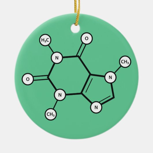 Décoration En Céramique structure moléculaire de la caféine (Devant)