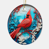 Décoration En Céramique Style 3D Cardinal Birds Pays Noël (Gauche)