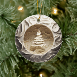 Décoration En Céramique Style 3D hiver Arbre Noël