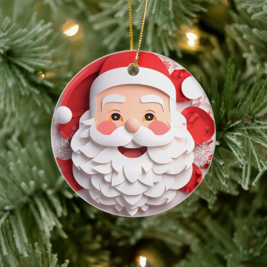 Décoration En Céramique Style 3D Santa Clause Noël (Arbre)