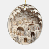Décoration En Céramique Style 3D Village d'hiver Noël (Gauche)
