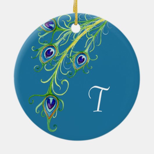 Décoration En Céramique Style Art Déco Nouveau Peacock Feathryl (Dos)