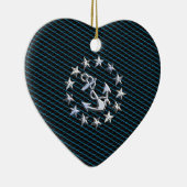 Décoration En Céramique Style Chrome bleu Yacht drapeau sur Grille Imprime (Droite)