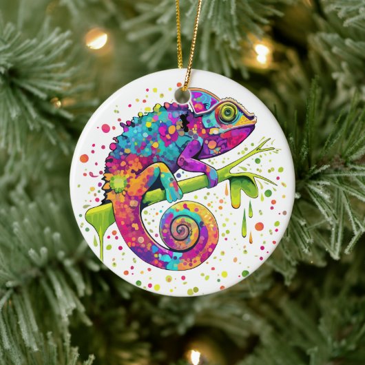 Décoration En Céramique Style d'aquarelle des teintures Chameleon (Arbre)