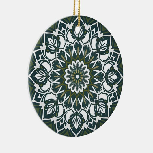 Décoration En Céramique Style écologique bohémien Mandala vert (Droite)