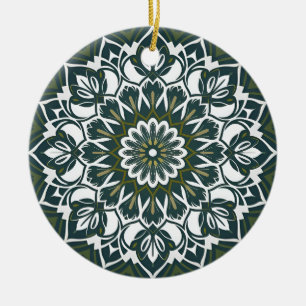 Décoration En Céramique Style écologique bohémien Mandala vert