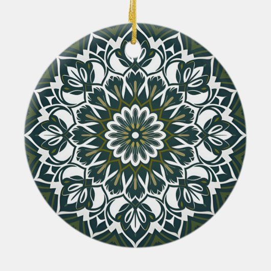 Décoration En Céramique Style écologique bohémien Mandala vert (Dos)