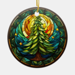 Décoration En Céramique Style vitrail de Noël