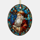 Décoration En Céramique Style vitrail de Noël Père Noël (Droite)