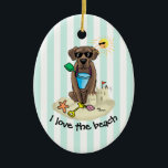 Décoration En Céramique Summer Beach Chocolat Lab Chien Labrador Retriever<br><div class="desc">Summertime Labrador Retriever - Cute Chocolate Lab en vacances d'été à la plage avec lunettes de soleil et jouer dans le sable avec un château de sable, pelle, seau, étoiles de mer, coquillage, et un soleil souriant et heureux avec des lunettes de soleil. Copyright © Angi Laframboise. Drôle, de saison,...</div>