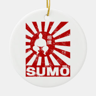 Décoration En Céramique Sumo Retro Wrestler Design Vintage japonais