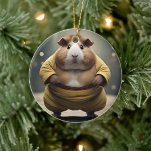 Décoration En Céramique "Sumo Squeakdown : Le puissant lutteur cobaye"