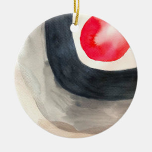 Décoration En Céramique Sun gris et noir art moderne abstrait