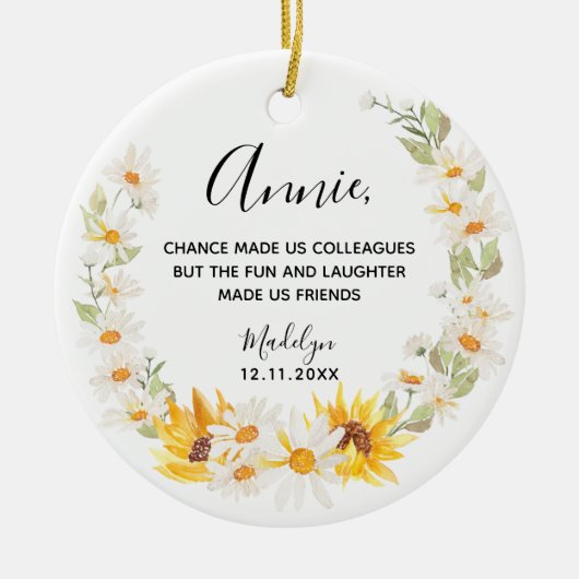 Décoration En Céramique Sunflower & Daisy collègues Wreath Noël (Devant)