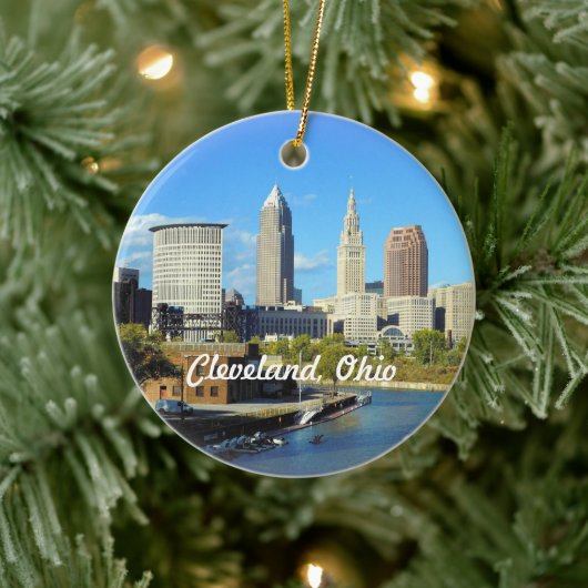 Décoration En Céramique Sunny River Skyline Cleveland (Arbre)