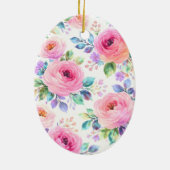 Décoration En Céramique Sunrise Floral Boho Custom Name Design (Dos)