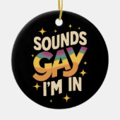 Décoration En Céramique Super Sounds Gay I'm In LGBT Rainbow Pride (Devant)