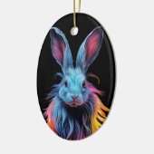 Décoration En Céramique Superbe Lapin Bleu en feu (Gauche)